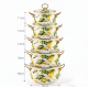 Lemon Pattern Cooking Pot Set - 5 Pcs